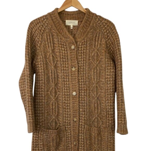 The GREAT. Long Cable Cardigan - Picture 4 of 14